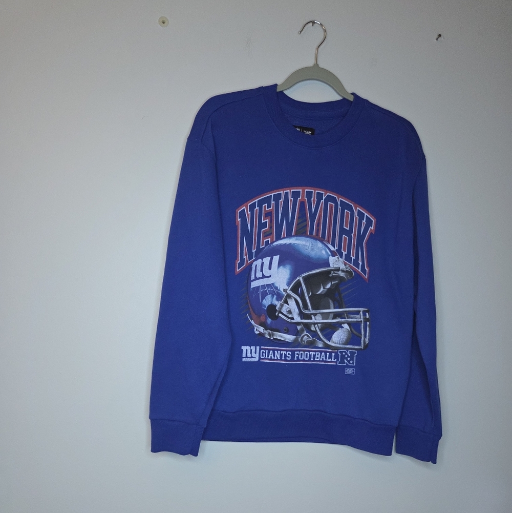 NFL Team Apparel Blue‎ New York Football Men's Crewneck Sweatshirt, Size M